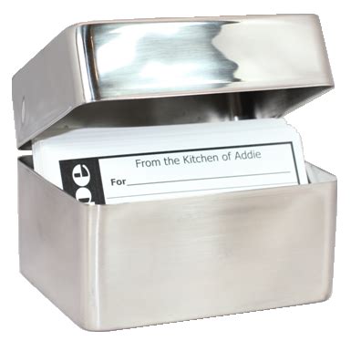 stainless steel recipe box|Amazon.com: Metal Recipe Card Box.